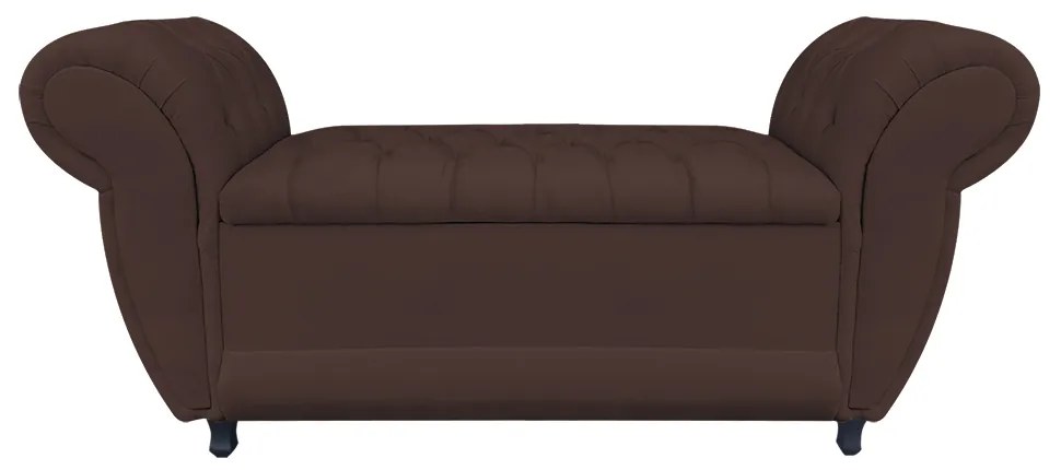 Recamier Baú Londres 1,40 cm Suede Marrom - D'Rossi
