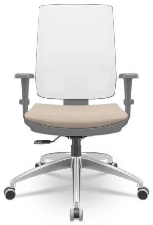 Cadeira Brizza Diretor Grafite Tela Branca Assento Poliester Fendi Base RelaxPlax Aluminio - 66003 Sun House