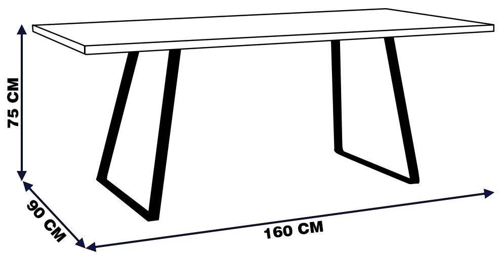 Mesa Sala de Jantar Cozinha Ogleary 160cm Grafite Madeira Maciça Rustic Brown G54 - Gran Belo
