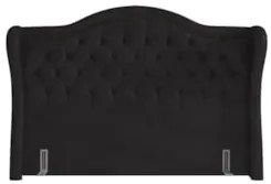 Cabeceira Cama Box Casal King 195cm Antibes Z37 Sintético Preto - Mpoz