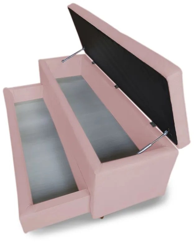 Calçadeira Baú com Sapateira Queen 160cm Paris Suede Rosa - Sheep Estofados - Rosa