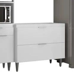 Armário de Cozinha CP04 Para Pia 100cm Pérola Z34 Branco    - Mpozenat