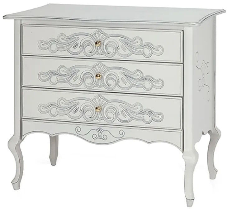 Cômoda Vienna Entalhada 3 Gavetas - Wood Prime FS 228989