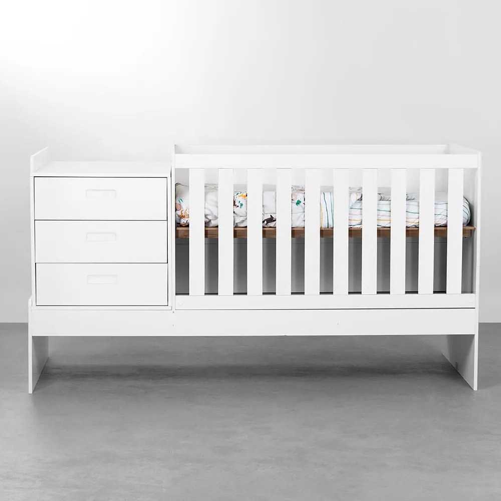 Berço Multifuncional Luna - Branco Fosco