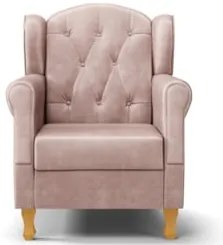 Kit 02 Poltronas de Amamentação Pés Madeira Lucy Z39 Veludo Rosê - Mpo