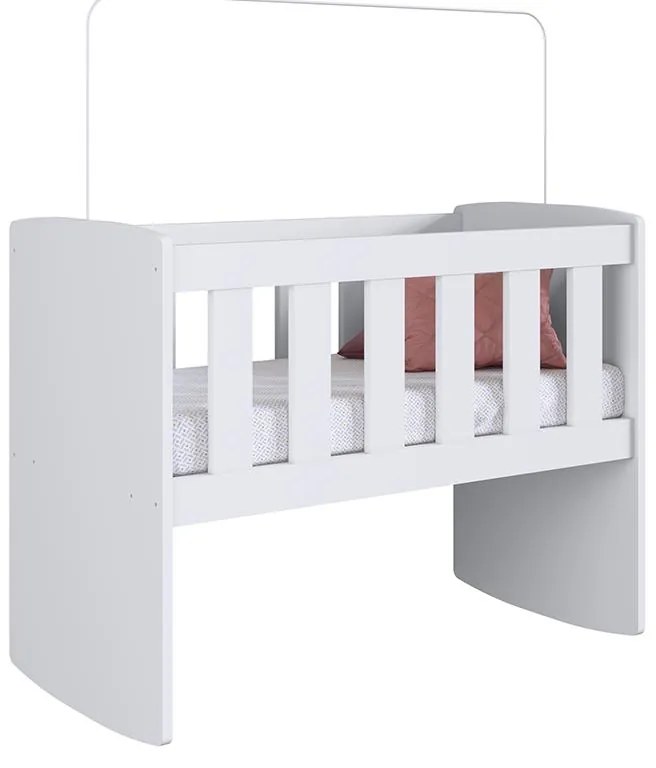 Berço Infantil Com Balanço Soneca Meu Fofinho - Branco