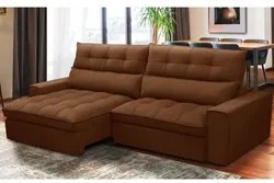 Sofá Retrátil Reclinável 4 Lugares 290cm Damy F05 Veludo Terracota - M