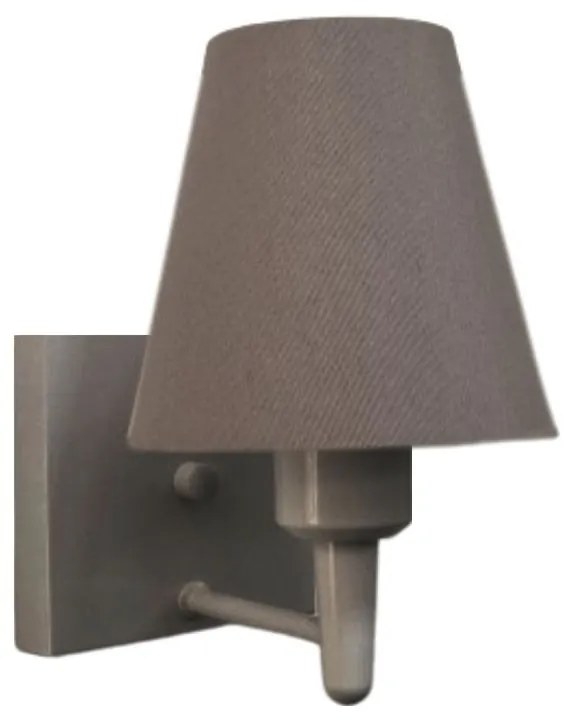 Arandela Quadrada Md-2034 Cinza Cúpula em Tecido Cone Cinza Escuro - Bivolt