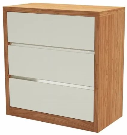 Cômoda Lyra 3 Gavetas Freijó com Off White 90cm - 55774 Sun House