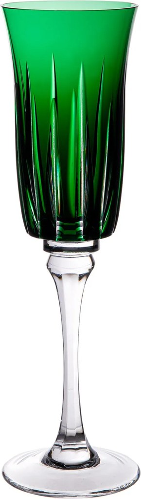 Taça de Cristal Lapidado p/ Champagne - Verde - 66 Verde Escuro - 66