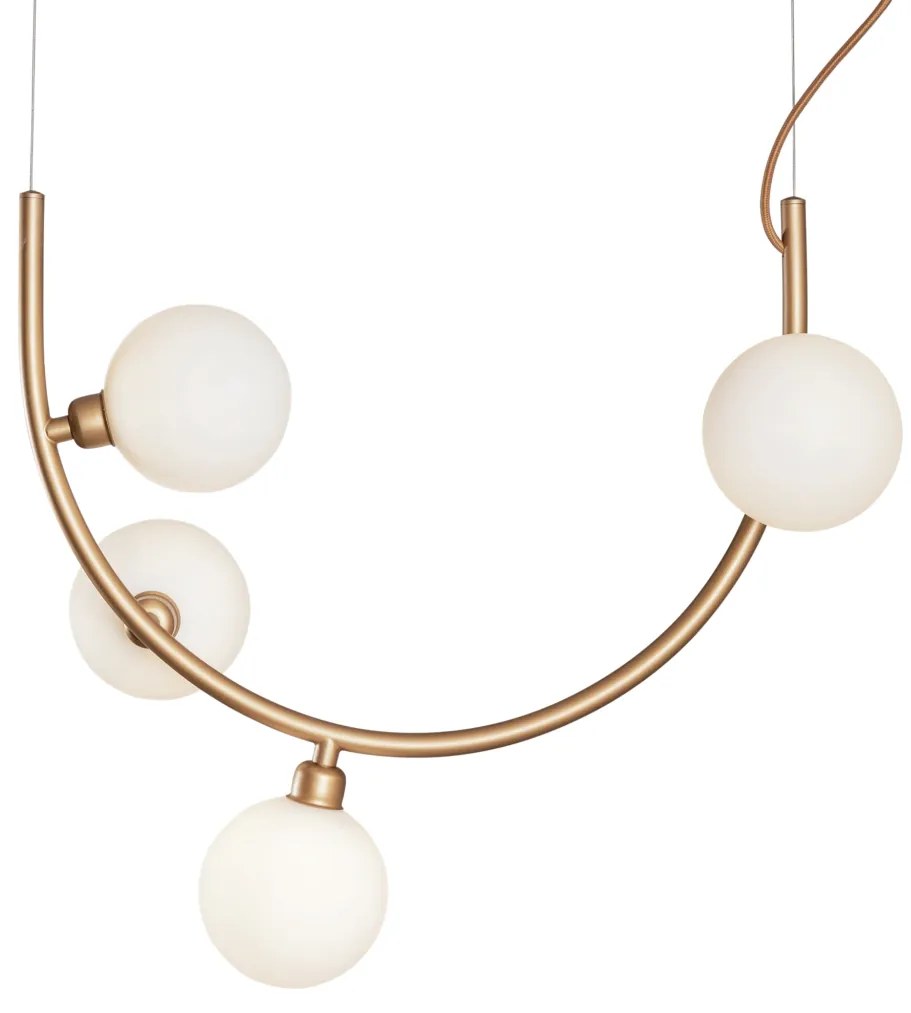 Pendente Astral 28X50X48,5Cm 4Xg9 Globo Ø12Cm - Usina 16942/4 (MR-T - Marrom Texturizado, FOSCO)