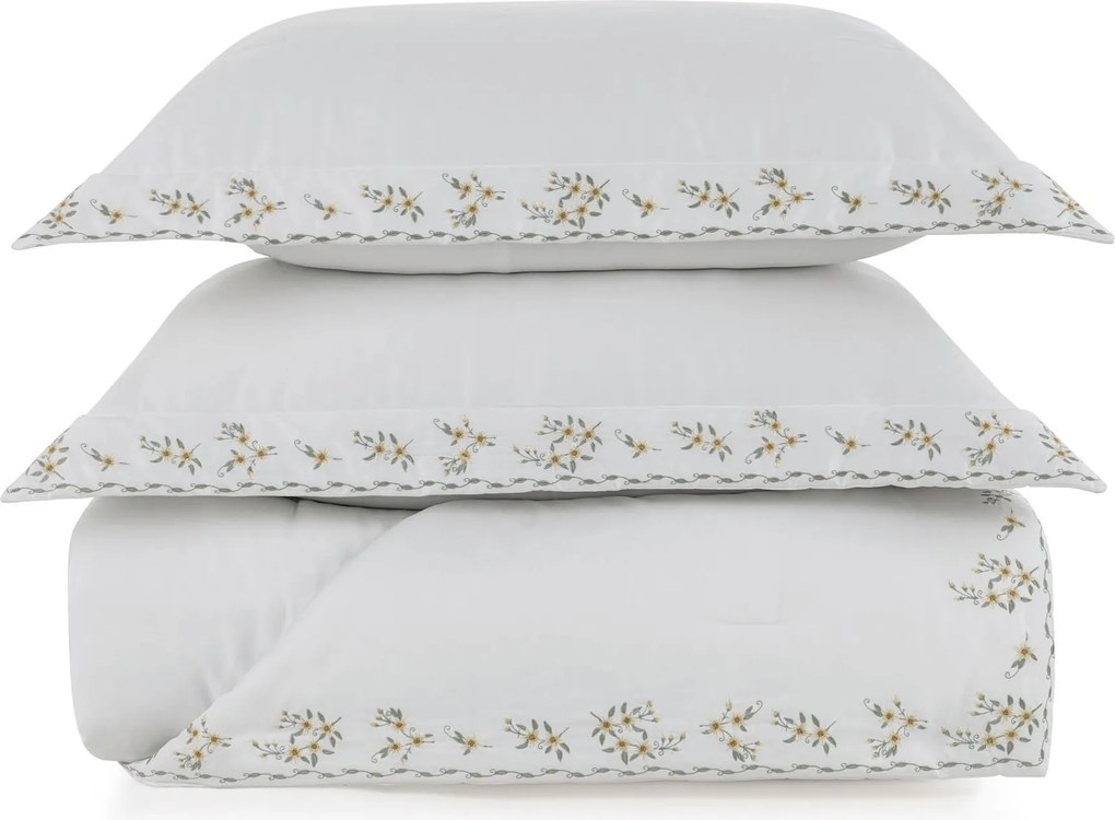 Colcha c/ Porta Travesseiros Trussardi Cetim 300 Fios Zagara - Queen  Queen