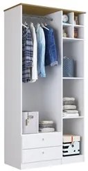Guarda Roupa Infantil 3 Portas 2 Gavetas House A05 Branco - Mpozenato