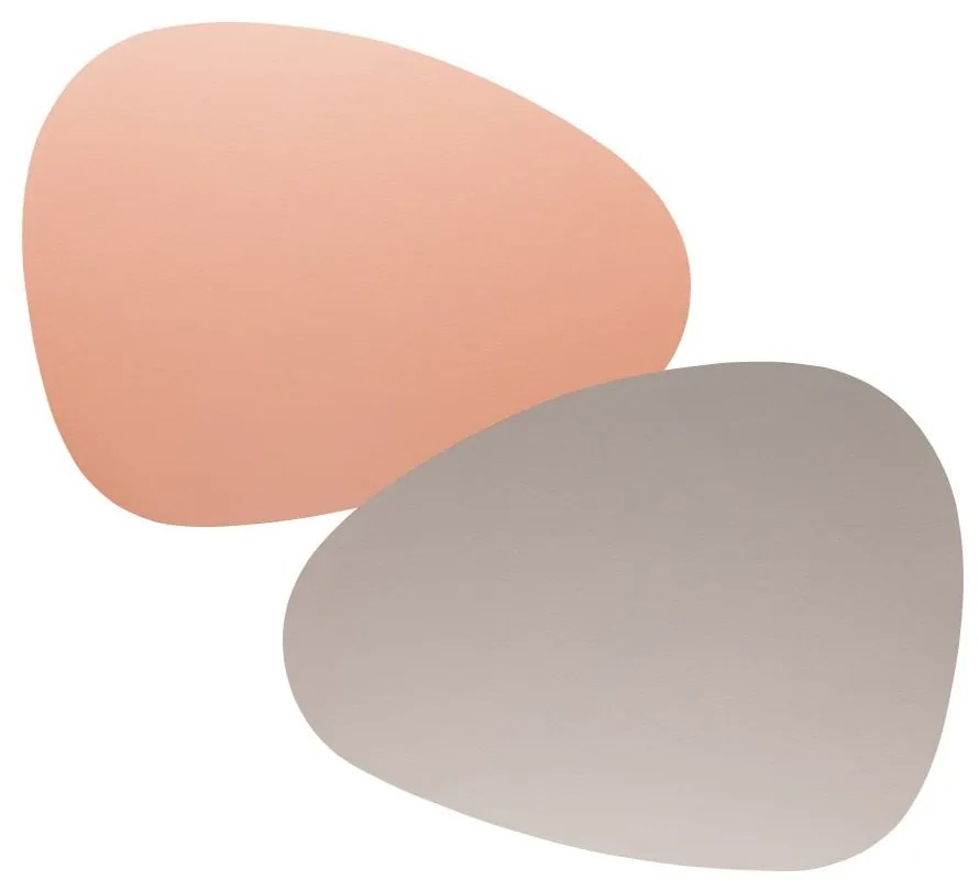 Lugar Americano Pvc Dupla Face Rosa/Cinza Claro 43x32cm 61418 Wolff