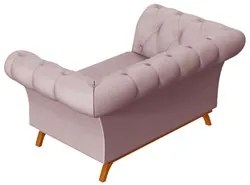 Sofá 150cm 2 Lugares Base Madeira Império C-305 Veludo Rosê - Domi