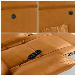 Poltrona do Papai Reclinável Pietra Power Elétrica Massagem FH9 PU Whi