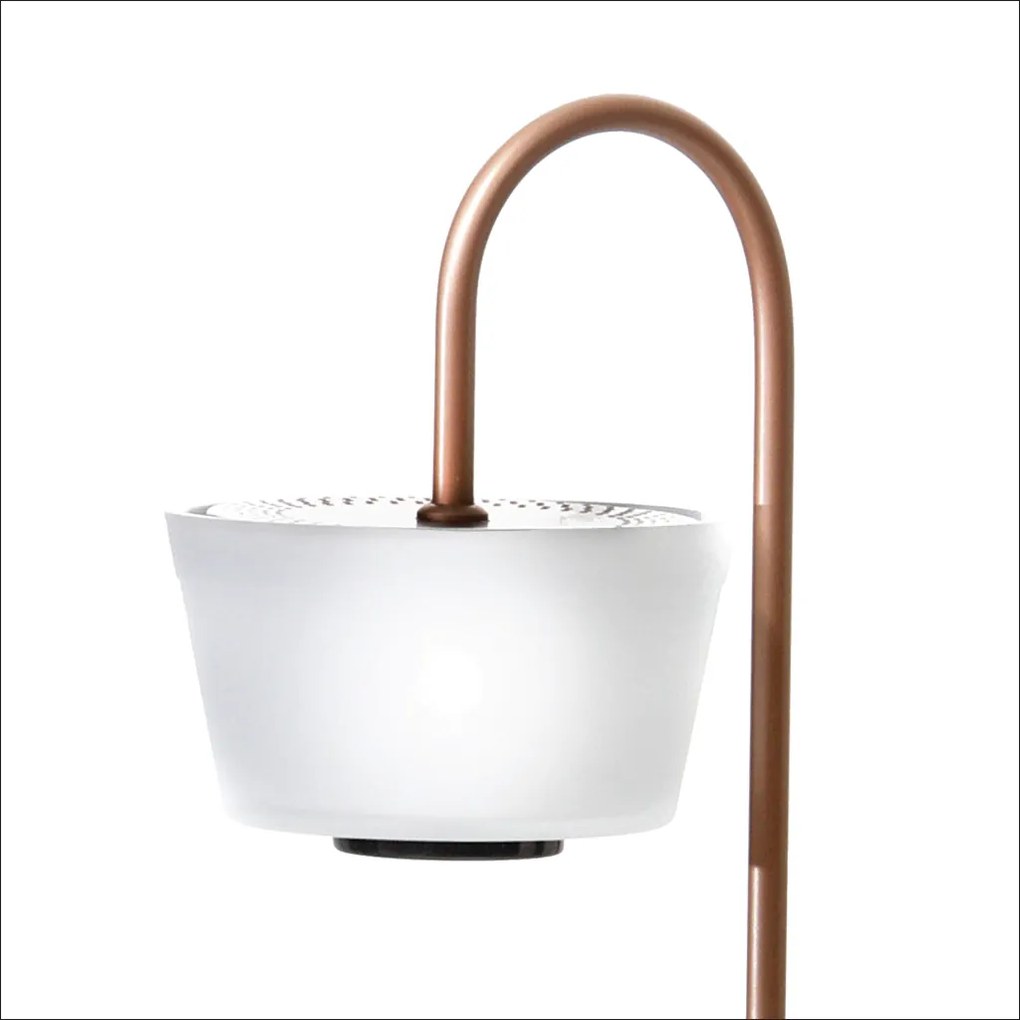 Abajur Mushroom Glass 49X13X17,5Cm Metal Alumínio E Vidro 02Xg9 - Old... (COBRE FOSCO)