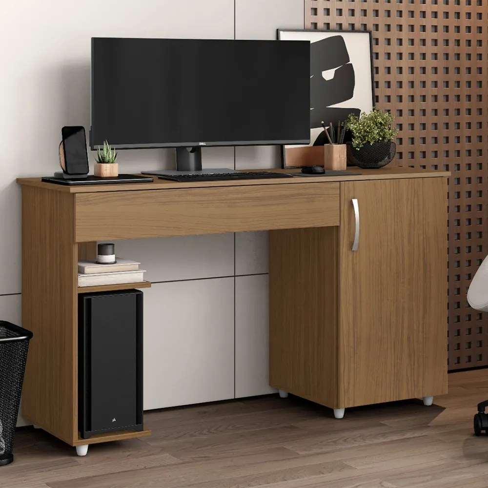 Escrivaninha Mesa Computador com Suporte Cpu 136cm Daurea Atacama A09 - D'Rossi