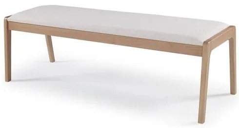 Banco Suez Estrutura Madeira Estofado cor Cru Calandro 142cm - 67751 Sun House