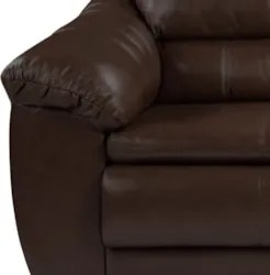 Sofá 3 Lugares Sala de Estar 200cm Veneza Couro Marrom - Scala Decor