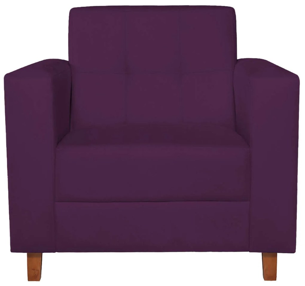 Poltrona Decorativa Denver Suede Roxo - ADJ Decor