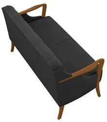 Poltrona Namoradeira 2 Lugares 135cm Capitonê Lapa M22 PU Preto - Mpoz