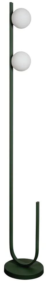 Luminaria De Chão Dama Ø24,5X160Cm 2Xg9 / Globo Ø12Cm / Coluna | Usina... (ORN-M - Ouro Novo Metálico, AMBAR)