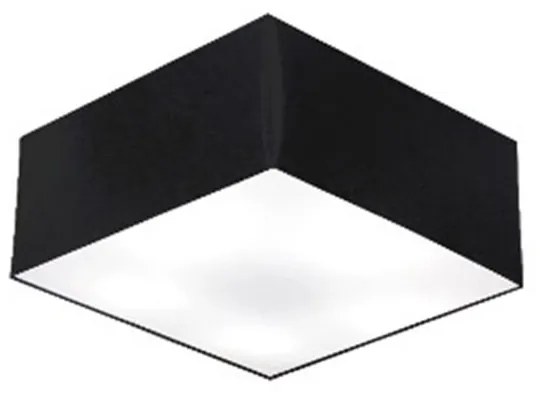 Plafon Quadrado Md-3000 Cúpula em Tecido 12/25x25cm Preto - Bivolt