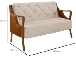 Kit Namoradeira 135cm e 2 Poltronas Decorativas Capitonê Lapa Z32 PU C