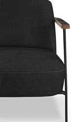 Poltrona para Sala Pés Metálicos Kit 2 Ellen S06 Boucle Preto - Mpozen
