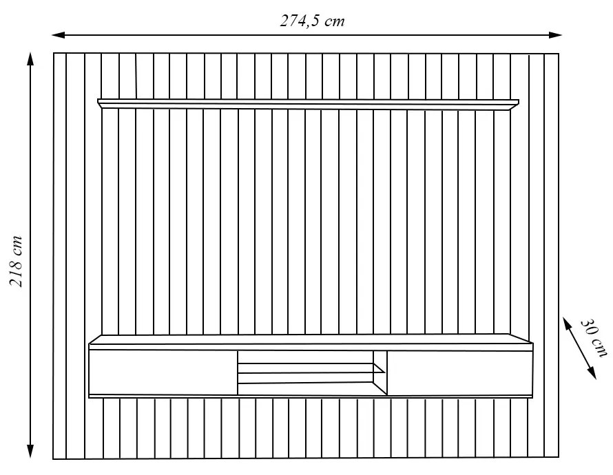 Painel Suspenso Ripado 2.7 Voi MDP/MDF Cinamomo Mel G26 - Gran Belo