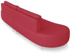 Sofá 2 Lugares 160cm Orgânico Pé Ferro Nagai Veludo Vermelho Z55 - Mpo