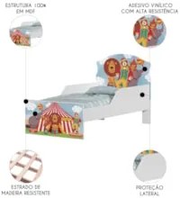 Mini Cama Infantil 148x68cm Com Proteção Lateral Circo K06 - Mpozenato