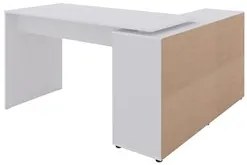 Mesa Escrivaninha em L 140x130cm 8 Nichos Eron A06 Branco - Mpozenato