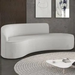 Sofá 4 Lugares Para Sala 220cm Orgânico Wendi Linho Cinza I01  - Mpoze