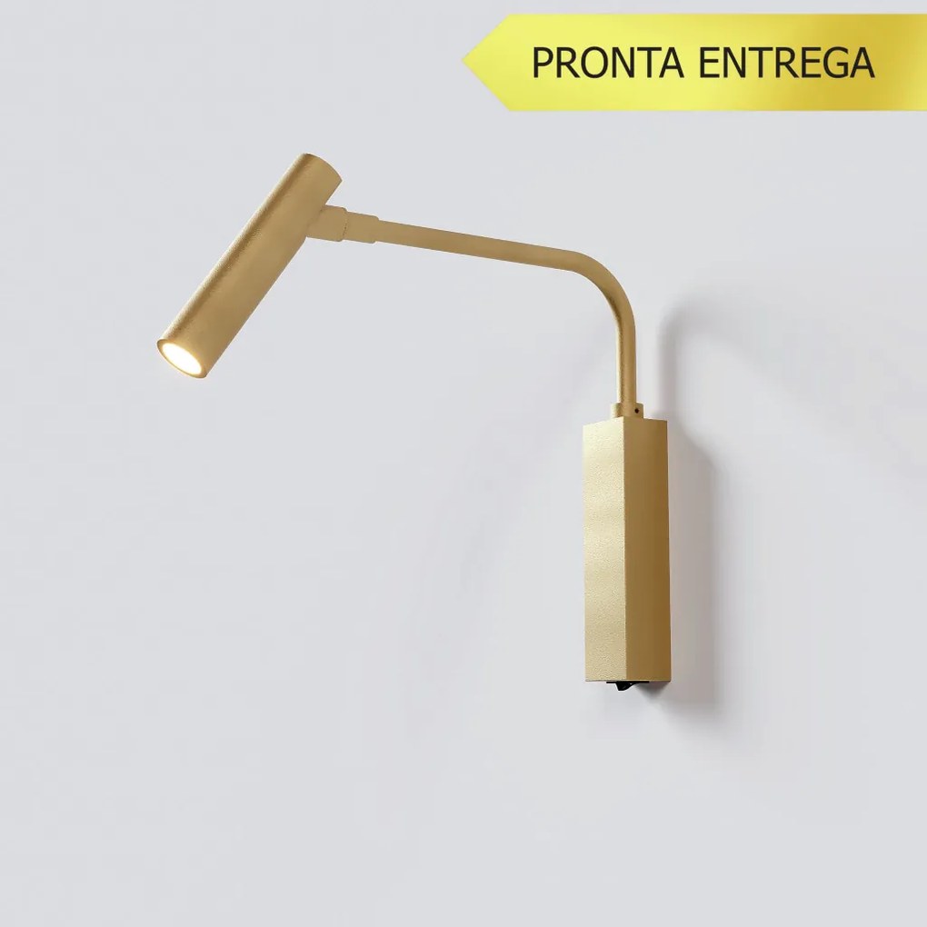 Arandela Braço Articulado Ark Focco 2,5X21,4X23Cm Led 2W 3000K Com Int... (PRETO)