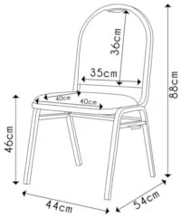 Kit 2 Cadeiras Hoteleiras Auditório Empilhável Sintético Z33 Azul - Mp