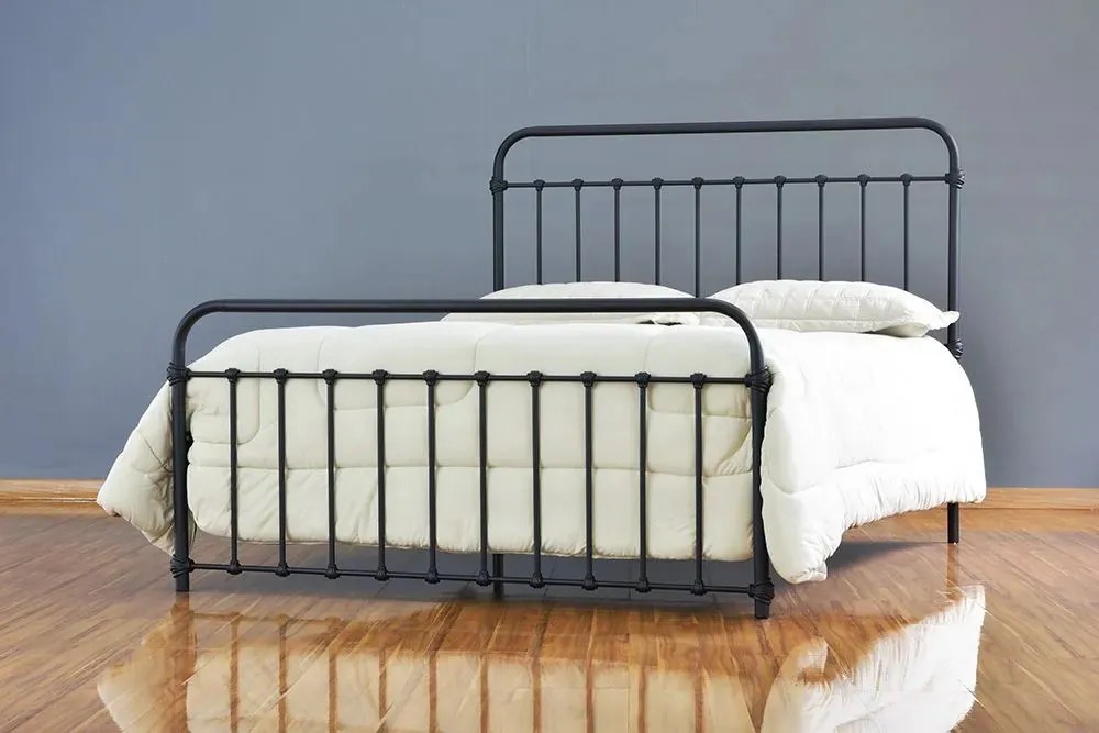 Cama de Ferro Patente Casal Comum - Preto fosco