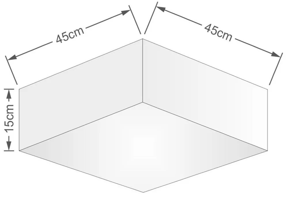 Plafon Quadrado Md-3051 Cúpula em Tecido 15/45x45cm Rústico Bege - Bivolt