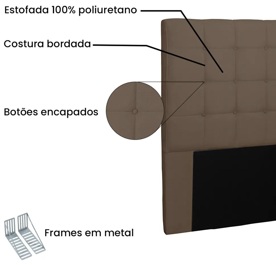 Cabeceira Verona Para Cama Box Solteiro 90 cm Suede - D'Rossi - Caramelo