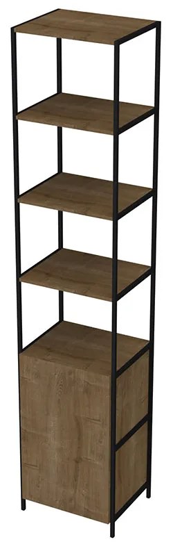 Estante Multiuso Steel Quadra 01 Porta Estilo Industrial Vermont e Preto - D'Rossi
