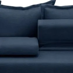 Sofá Retrátil Reclinável 3 Lugares 195cm Roma F05 Veludo Azul - Mpozen