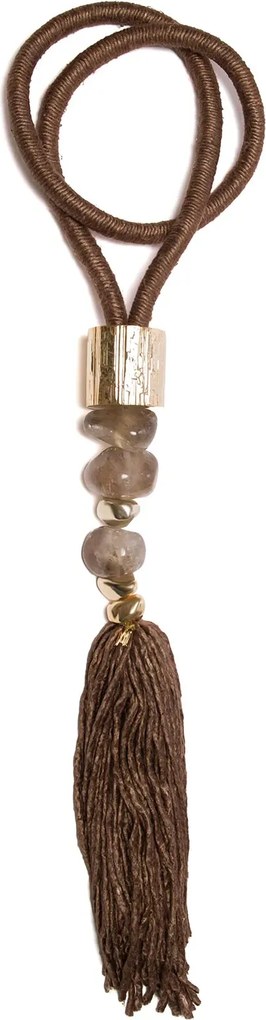Colar de Parede Franja Pedra Quartzo Fumê GG