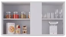 Armário Aéreo Indiana e Balcão Gabinete 100cm com Pia Inox Luziania Br