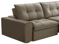 Sofá Retrátil Reclinável 3 Lugares 210cm Argon F05 Veludo Castor - Mpo