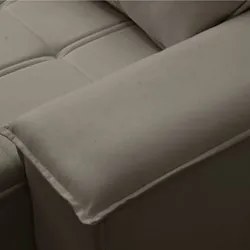 Sofá Retrátil 3 Lugares com Porta Copo 230cm Malta F05 Veludo Marrom -