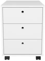 Gaveteiro Escritório 60cm Rodízios 3 Gavetas New Branco - Artany