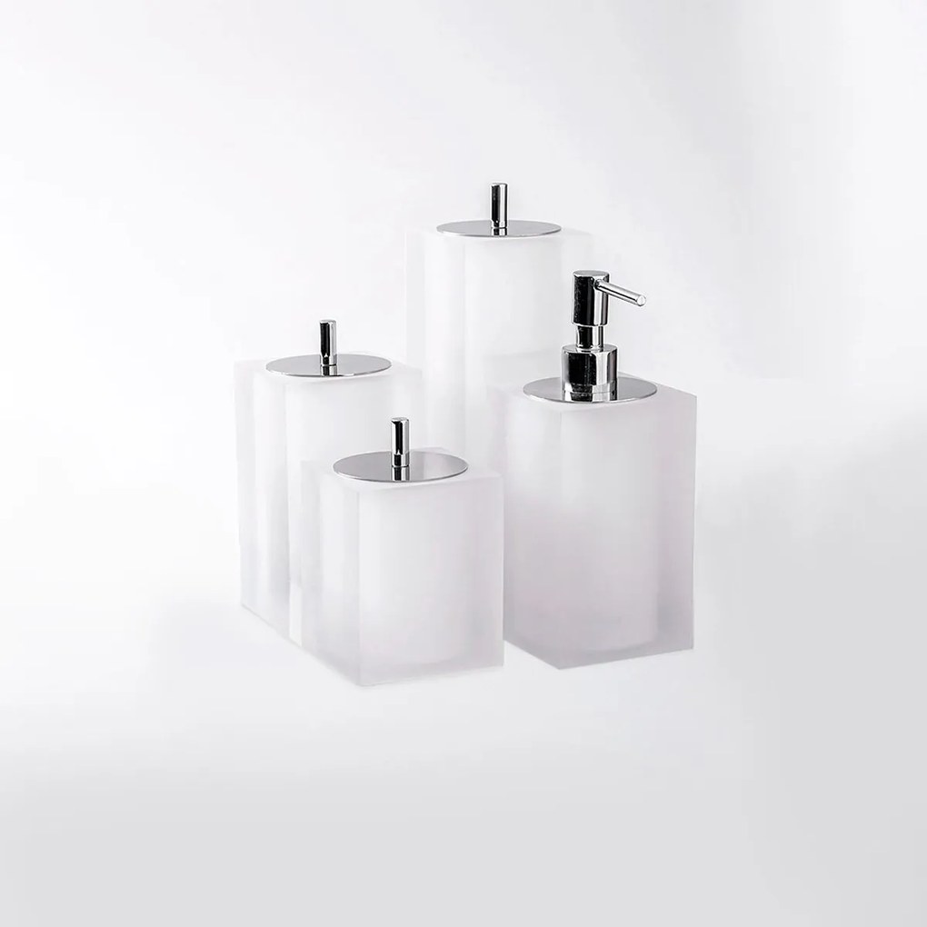 Conjunto Banheiro 4 Pçs em Resina - Cristal Fosco  Cristal Fosco - Cromado