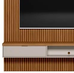 Painel Ripado para TV 75 Pol. com Bancada 219cm Prime Plus L06 Nature/