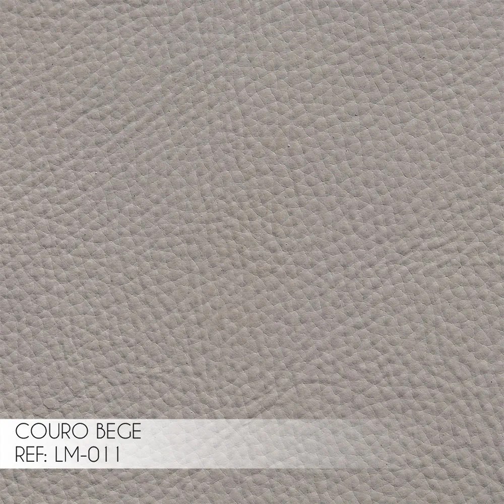 Puff Decorativo Sala de Estar Costela Couro Bege G34 - Gran Belo